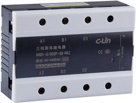 HHG1-3/032F-38-40A, Реле 3-32VDC, 40A/440VAC (zero-cross) трехфазное