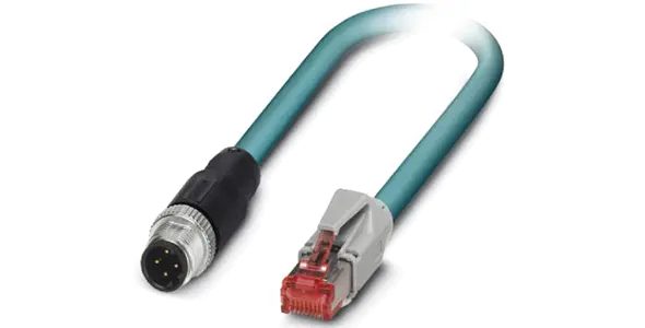 Кабель 10 м с разъемом M12 4pin вилка для EtherNet Posital Fraba